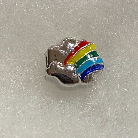 NEW•Silver Puffy Cloud & Rainbow DIY charm - Picture 2 of 6